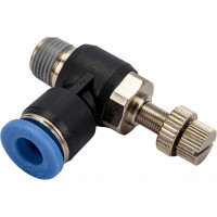 Фитинг-дроссель (пневмодроссель) угловой с наружной резьбой M1/8" SHPI SC 06-01