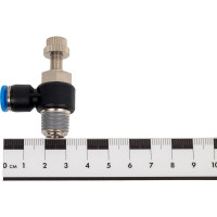 Фитинг-дроссель (пневмодроссель) угловой с наружной резьбой M1/4" SHPI SC 06-02