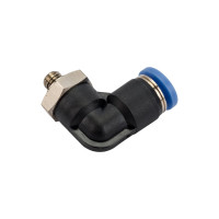 Фитинг цанговый угловой с наружной резьбой M5x0.8 мм для трубки диаметром 4 мм SHPI PL 04-M5