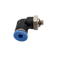 Фитинг цанговый угловой с наружной резьбой M5x0.8 мм для трубки диаметром 4 мм SHPI PL 04-M5