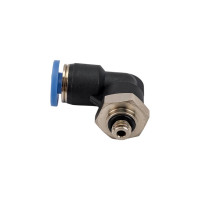 Фитинг цанговый угловой с наружной резьбой M5x0.8 мм для трубки диаметром 4 мм SHPI PL 04-M5