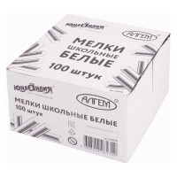 Натуральный мел ЮНЛАНДИЯ белый Алгем, набор 100 шт, квадратный 229070