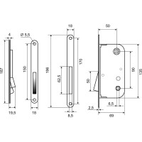 Межкомнатный магнитный замок Palladium 090 M PC 00009985