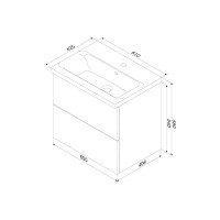 База под раковину AM.PM GEM подвесная, 60 см, 2 ящика push-to-open, цвет: черный матовый M90FHX06022BM