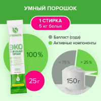 Стиральный порошок SYNERGETIC 100 стиков 109008