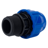 Компрессионная муфта TEBO ПНД нар. резьба 20x3/4" T-ПНД.М.5.20-34.CN