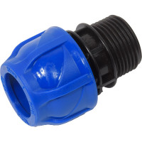 Компрессионная муфта TEBO ПНД нар. резьба 25x1" T-ПНД.М.5.25-1.CN