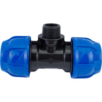 Компрессионный  тройник TEBO ПНД  нар. резьба 32x3/4" T-ПНД.Тр.5.32-34.CN