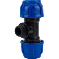 Компрессионный  тройник TEBO ПНД  нар. резьба 32x3/4" T-ПНД.Тр.5.32-34.CN