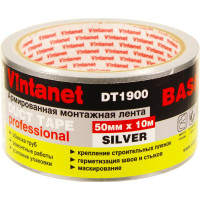 Монтажная армированная лента VINTANET DT1900 базовая, серебряная, 50 мм, 10 м DT19005010S