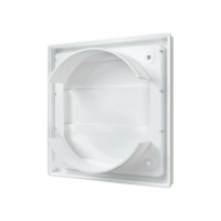 Решетка приточно-вытяжная с гравитационными жалюзи 1515К12.5Ф (150x150 мм; фланец D125; ASA-пластик; белый) ERA 90-02059
