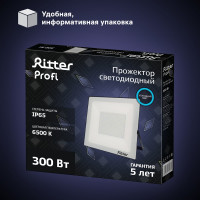 Светодиодный прожектор RITTER серия PROFI 230В 300 Вт 6500К 30000Лм IP65 черный 53413 0