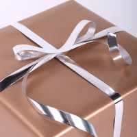 Декоративная упаковочная лента для подарков ЗОЛОТАЯ СКАЗКА металлик, 12 мм х 45 м, серебристая 591821