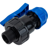 Шаровой компрессионный кран TEBO ПНД 32x1" нар. резьба T-ПНД.Кш.5.32-1.CN