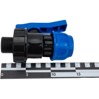 Шаровой компрессионный кран TEBO ПНД 32x1" нар. резьба T-ПНД.Кш.5.32-1.CN