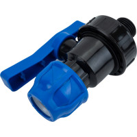 Компрессионный шаровой кран ПНД TEBO 20x1/2" нар. резьба T-ПНД.Кш.5.20-12.CN