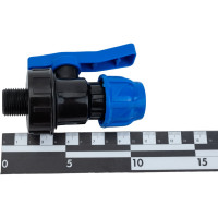 Компрессионный шаровой кран ПНД TEBO 20x1/2" нар. резьба T-ПНД.Кш.5.20-12.CN