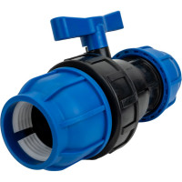 Компрессионный шаровой кран TEBO ПНД 63x63 T-ПНД.Кш.0.63-63.CN