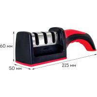 Точилка для ножей DASWERK ручная ножеточка, трёхзонная грубая, чистовая, шлифовка 608134