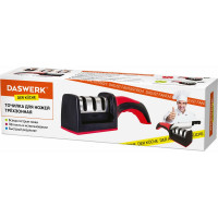 Точилка для ножей DASWERK ручная ножеточка, трёхзонная грубая, чистовая, шлифовка 608134