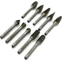 Набор бор-фрез твердосплавных из 10 шт. (A10,C10,D10,E12,F12,G12,J10,L12,M12,N10) х 6 мм Х-образная насечка Sekira 00-00018050