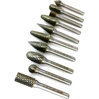 Набор бор-фрез твердосплавных из 10 шт. (A10,C10,D10,E12,F12,G12,J10,L12,M12,N10) х 6 мм Х-образная насечка Sekira 00-00018050