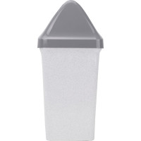 Ведро-контейнер для мусора IDEA Свинг 25 л, с крышкой (качающейся), 58x32x28 см, серое, М 2463 602549