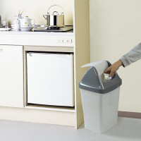 Ведро-контейнер для мусора IDEA Свинг 25 л, с крышкой (качающейся), 58x32x28 см, серое, М 2463 602549