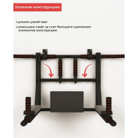 Турник-брусья-пресс 3в1 BARFITS Premium 40x40, белый м004