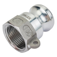 Алюминиевый камлок TITAN LOCK типа А серия EcoLine, ниппель внутр. резьба BSP 1" TL100AAL-EL