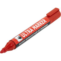 Перманентный маркер BRAUBERG ULTRA MARKER красный, 3.5 мм, с клипом 152205