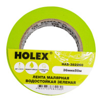 Малярная жаростойкая лента HOLEX до 100С, зеленая, водостойкая, 36 мм, 50 м HAS-382260