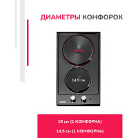 Электрическая варочная панель SImfer 3 уровня мощности, черный H30E02B016