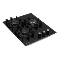 Газовая варочная поверхность SImfer газ-контроль, WOK конфорка, черное стекло H45N35B571