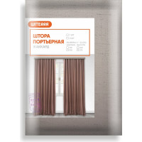 Портьерная штора witerra жаккард однотонный темно-бежевый 135x260 см 1 шт 106289