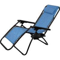 Складное кресло-шезлонг с подставкой Ecos CHO-137-14 Люкс голубой 993162