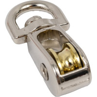 Одинарный блок Bohrer металл никель, 1/2" 15 мм, под трос 5 мм, 1 шт. BOM-1/2