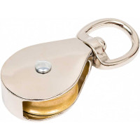 Одинарный блок Bohrer металл никель, 1 1/2" 40 мм, под трос 9 мм, 1 шт. BOM-1 1/2