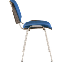 Стул для персонала и посетителей Iso CF-001, хромированный каркас, кожзам синий BRABIX 531428