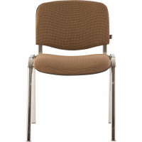 Стул для персонала и посетителей Iso CF-001, хромированный каркас, ткань коричневая BRABIX 531421