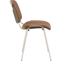 Стул для персонала и посетителей Iso CF-001, хромированный каркас, ткань коричневая BRABIX 531421