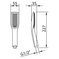 Лейка для душа CLEVER TREND 1 режим 225х50 99609