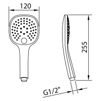 Лейка для душа CLEVER STYLE 3 режима 255х120 99613