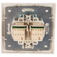 Двойная телефонная розетка LEZARD MIRA евро белый с белой вставкой 701-0202-138