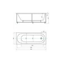 Ванна AQUATEK Оберон 180, пустая, без фронтального экрана OBR180-0000008 00000060536