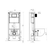 Инсталляция для унитаза АНИ Пласт WC1110 кнопка WP1310 хром глянцевый WCP1131 023-4184
