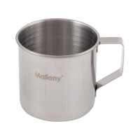 Кружка Mallony FONTE 250 мл, из нержавеющей стали, с загнутыми краями, 7х7 см 003062