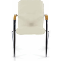Кресло BRABIX Samba Cf-103, хром каркас, накладки бук, кожзам бежевый 532757