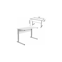Стол-парта ДЭМИ 2-местный регулируемый Сут.55, 1200x500x640-780 мм, рост 4-6, серый каркас, ЛДСП белая 532714