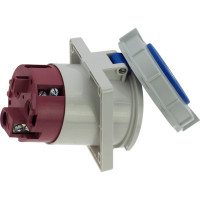 Встраиваемая наклонная розетка INPIN 125A/230V/1P+N+E/IP67, фланец 110x114 CA3575